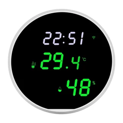 LED Screen App Control Indoor Temperature Alarm Sensor With Clock Function For Home High Guality