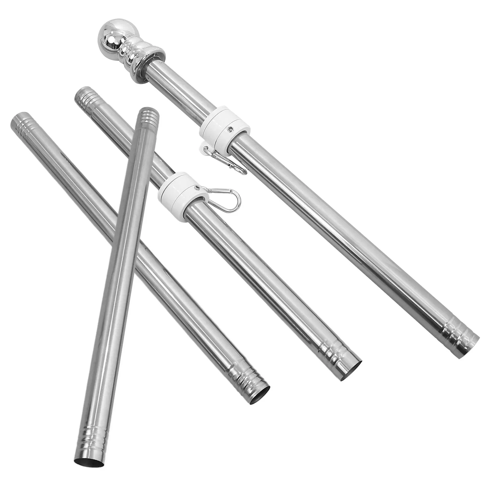 

Stainless Steel Flagpole Durable Silver Garden Decor Rotating Poles Outdoor Party Camping Race Events Wear Resistant Holder