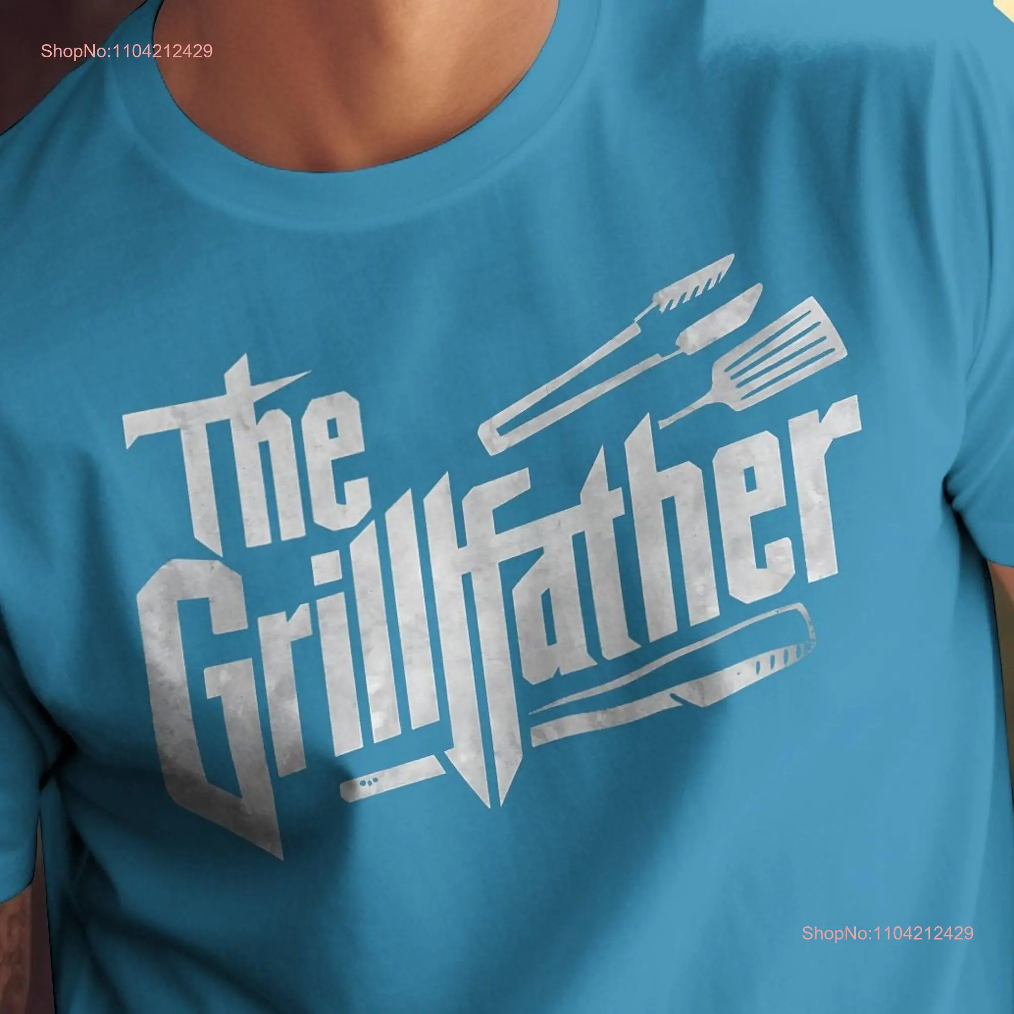 The Grillfather T Shirt Mafia Movie Theme Father's Day BBQ Dad Funny Grilling for Fathers Film Idea long or short sleeves