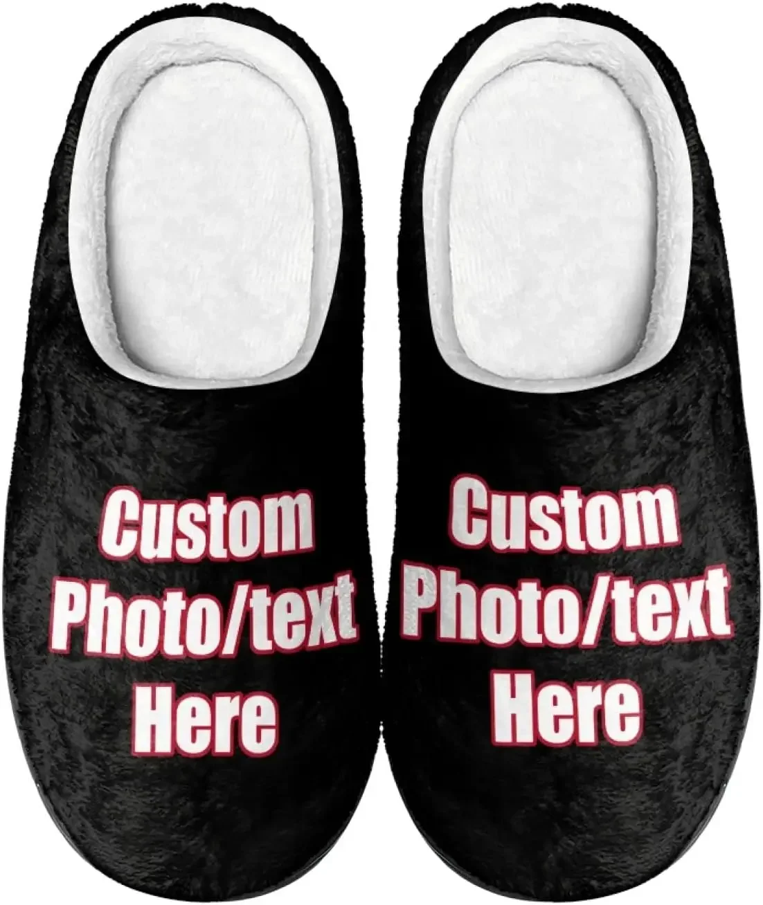 

Custom Plush Slippers Men Women Cotton Shoes Cozy Customized Design Your Photo Text Warm Slipper House Family Footwear Gifts