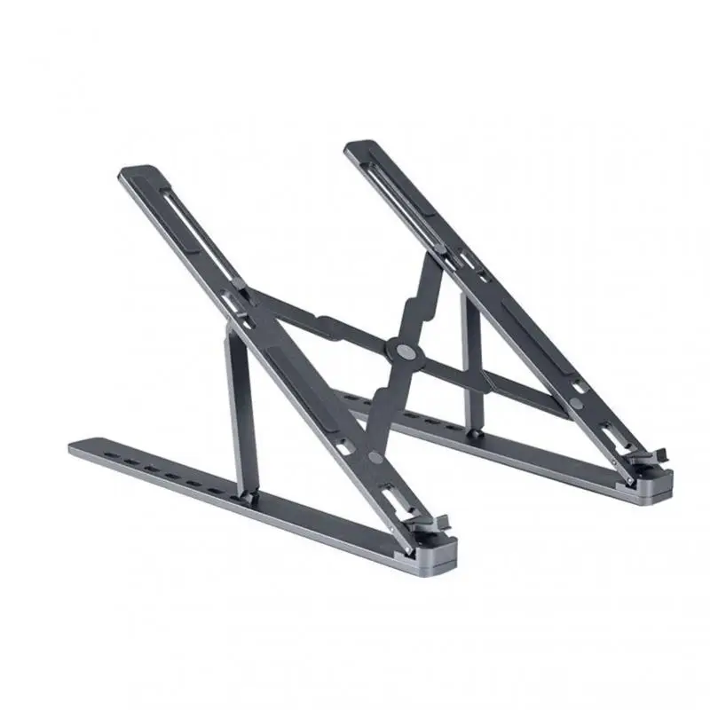 Soporte plegable con ajuste de altura de 7 velocidades, base hueca, disipación de calor, portátil, ajustable, de aleación de aluminio