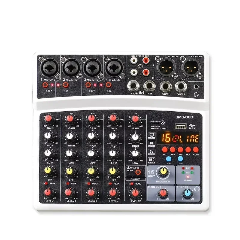 Factory Supply 4/6/8 channel 12v mixer digital audio