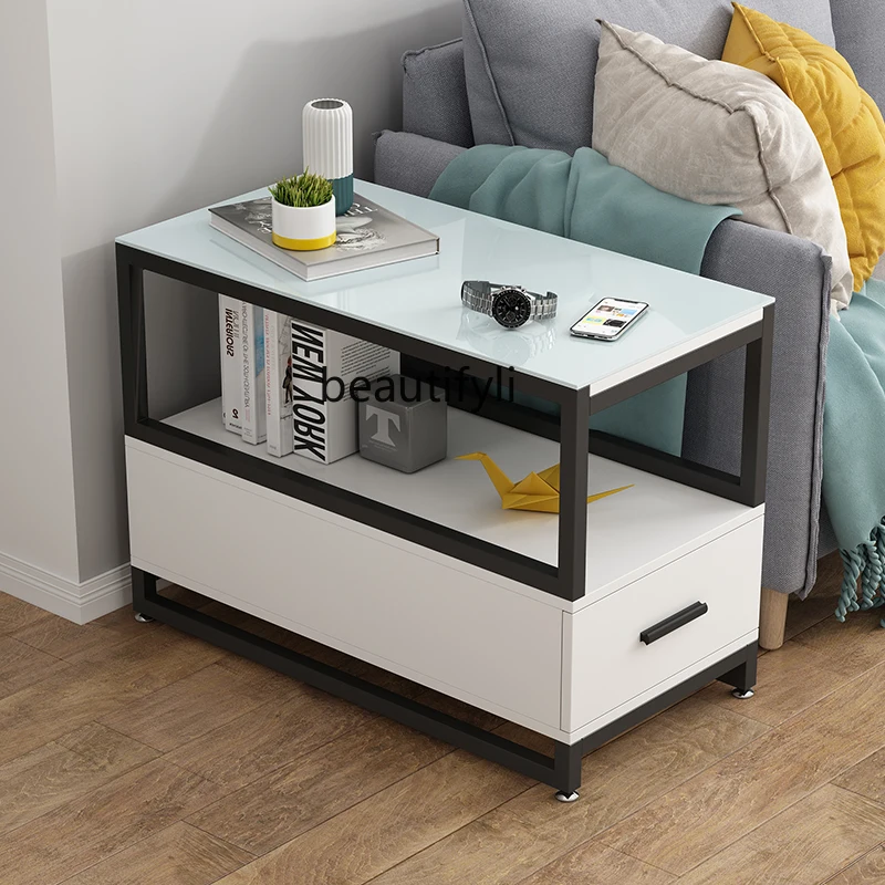 

CXH Side Cabinet Table Coffee Table Small Mini Side Table Wall Narrow Simple and Light Luxury Storage Rack