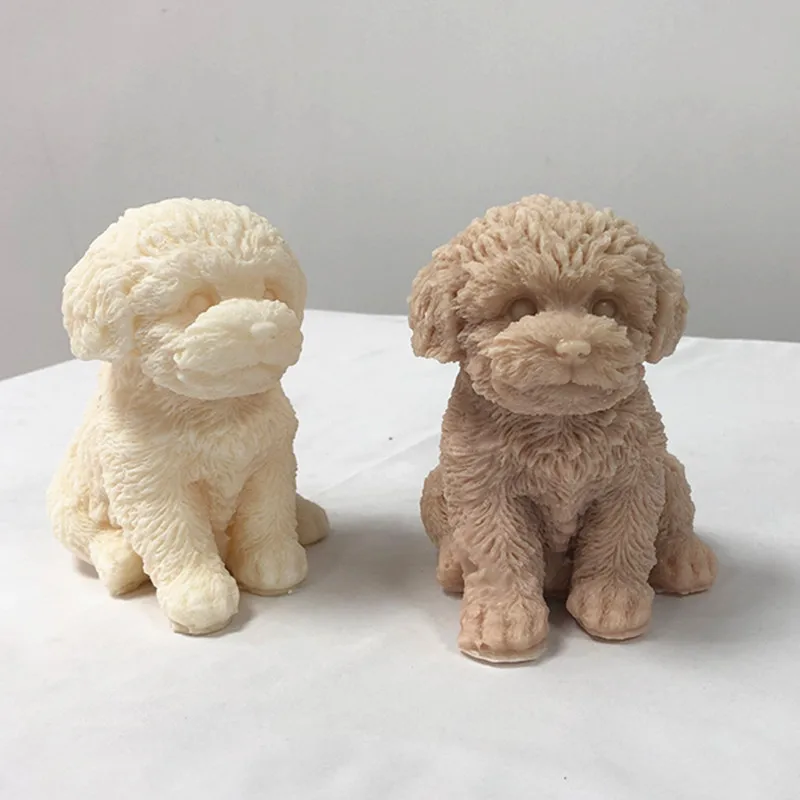 Large Dog Candle Mold Animal Teddy Puppies Soy Wax Silicone Mould Puppy Dog Lover Home Decor Christmas Gift Craft Supplies