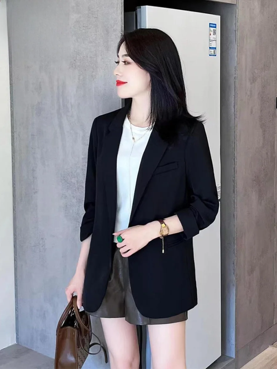 

Women's Loose Fit Career Sle Suit Jaet Early Autumn New Korean Version High Quali Casual Profional Top