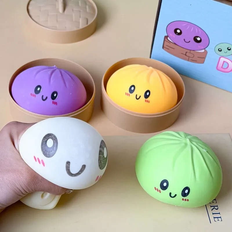 Juguete Blandito de Simulación de Dumpling de 10cm, Pelota Antiestrés de Rebote Lento, Juguete Sensorial de Descompresión para Niños y Adultos