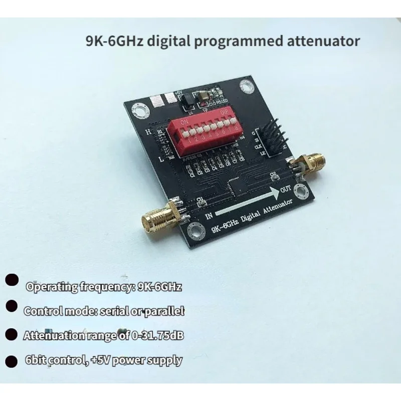 

9K-6GHz RF Programmable Attenuator Digital Attenuator Adjustable Attenuation 7bit Control 31.75dB