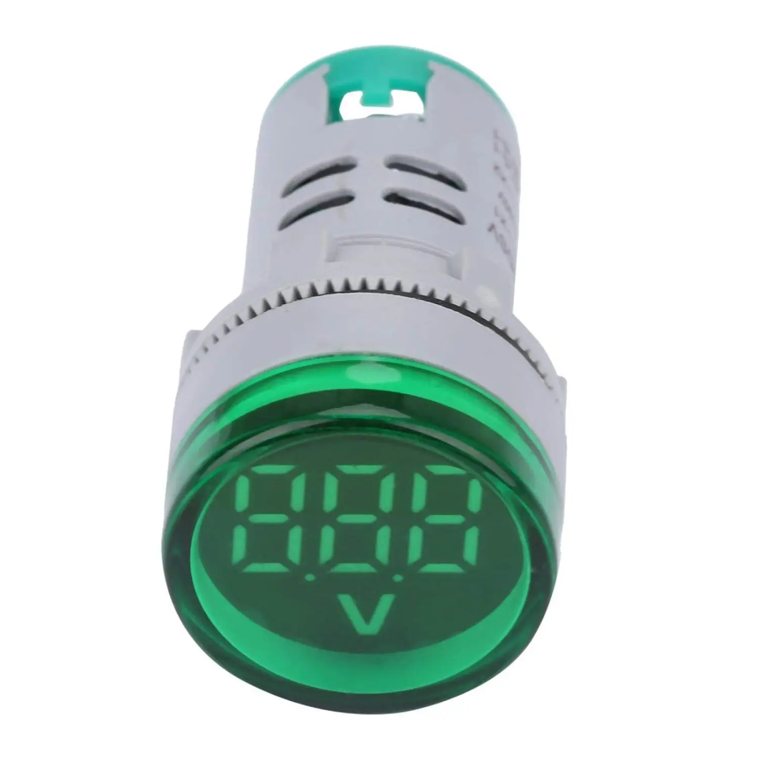 Digital Mini LED Display Voltmeter, DC 6-100V LED Voltmeter Signal Light Digital Display DC Voltage Meter Indicator Round Lamp