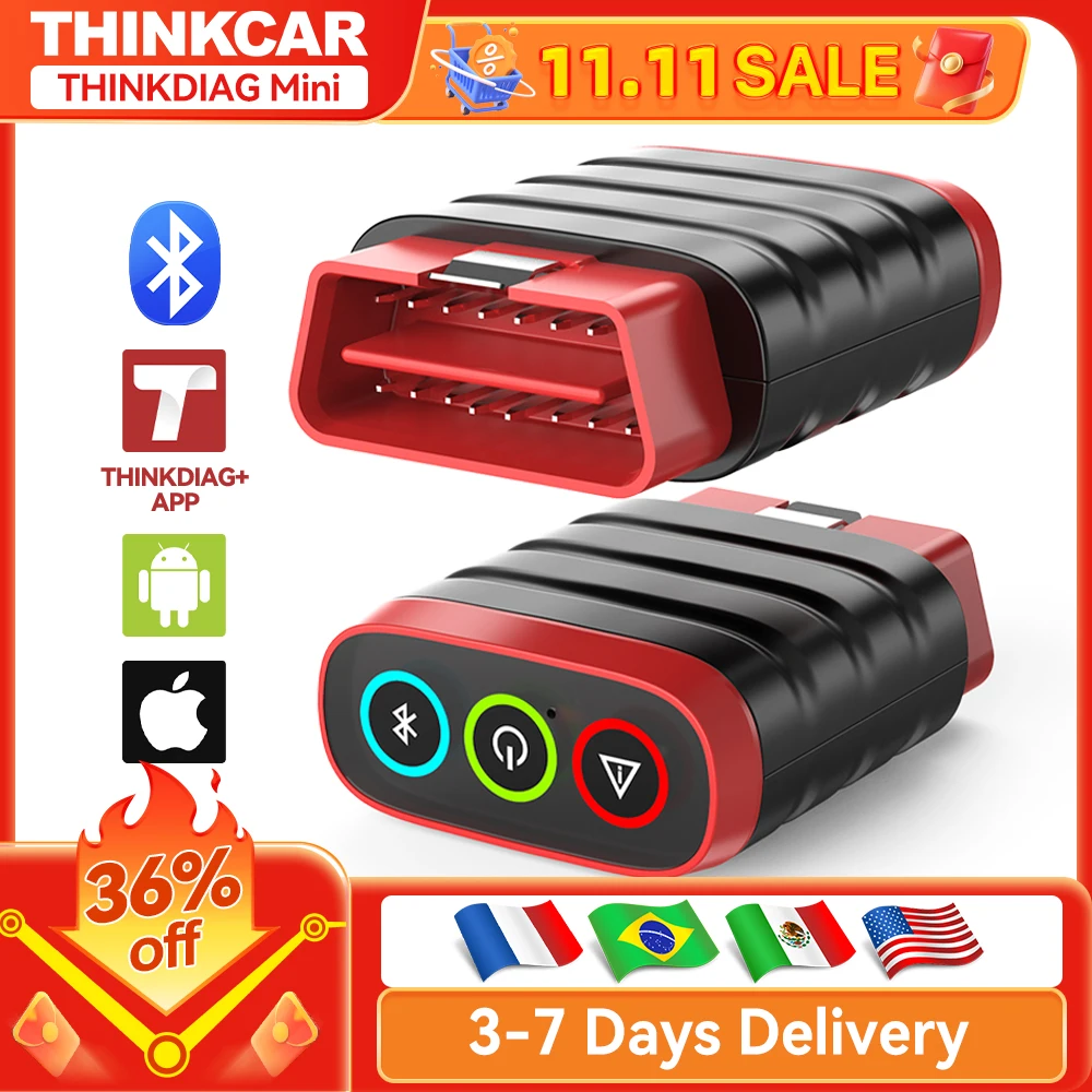 yZ[zTHINKCAR THINKDIAG Mini OBD2XLi[ SԑΉ tVXeff ffc[ G[ǂݎ/NA UAbvf[g