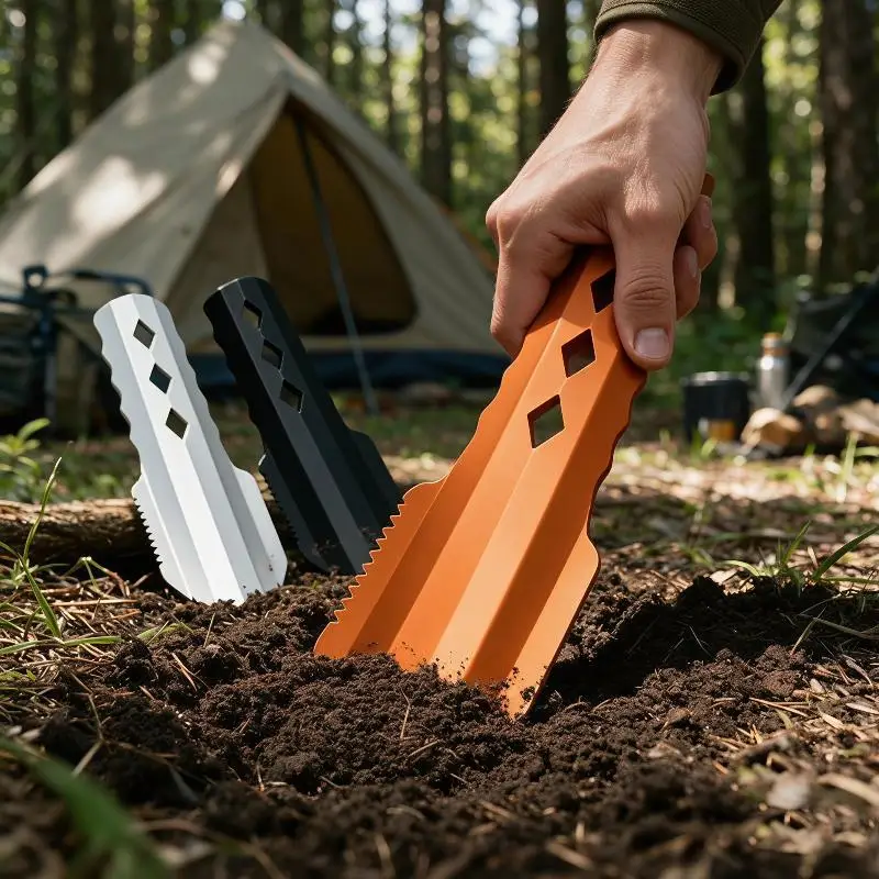 Aluminum Alloy Digging Shovel Portable Sturdy Camp Trowel for Backpacking Tent Stake Digging Hiking Survival