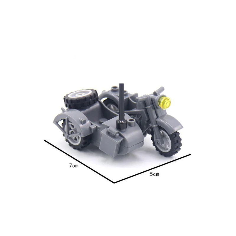 WWII Military Building Blocks Figure Accessories Soviet Army German Artillery Motorcycle Tricycle Sentry Station Gift Toy R041