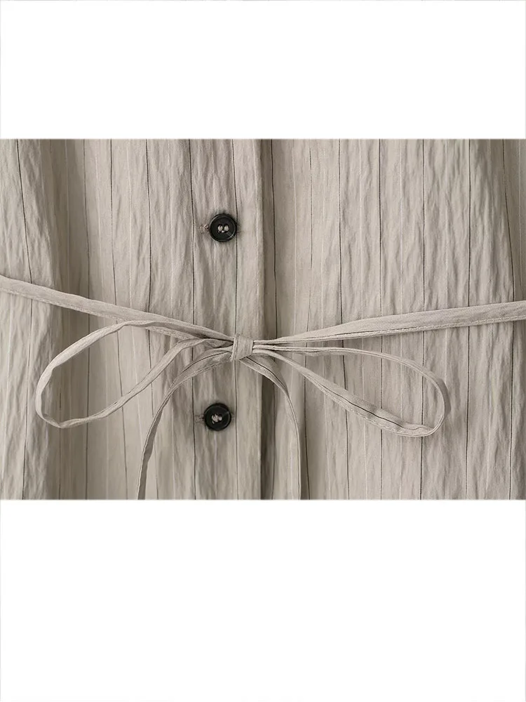 HH Women New Stripe Single-Breasted Lapel Long Sleeves Belt Design Blazers Coat+Mid Waist Pocket Zipper Shorts 2 Piece Set