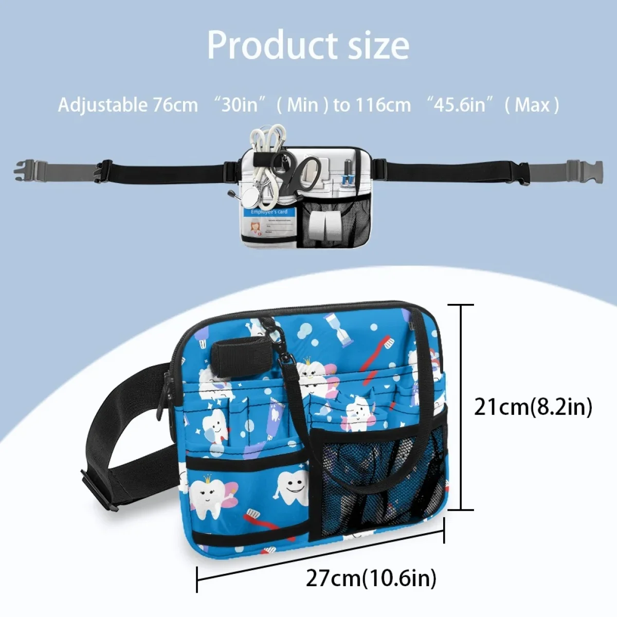 Hip Bag Female Multi Compartment Utility Nurse Fanny Pack Cute Tooth Dental Designer Belt Bags Organizer Pouch Adjustable Gift