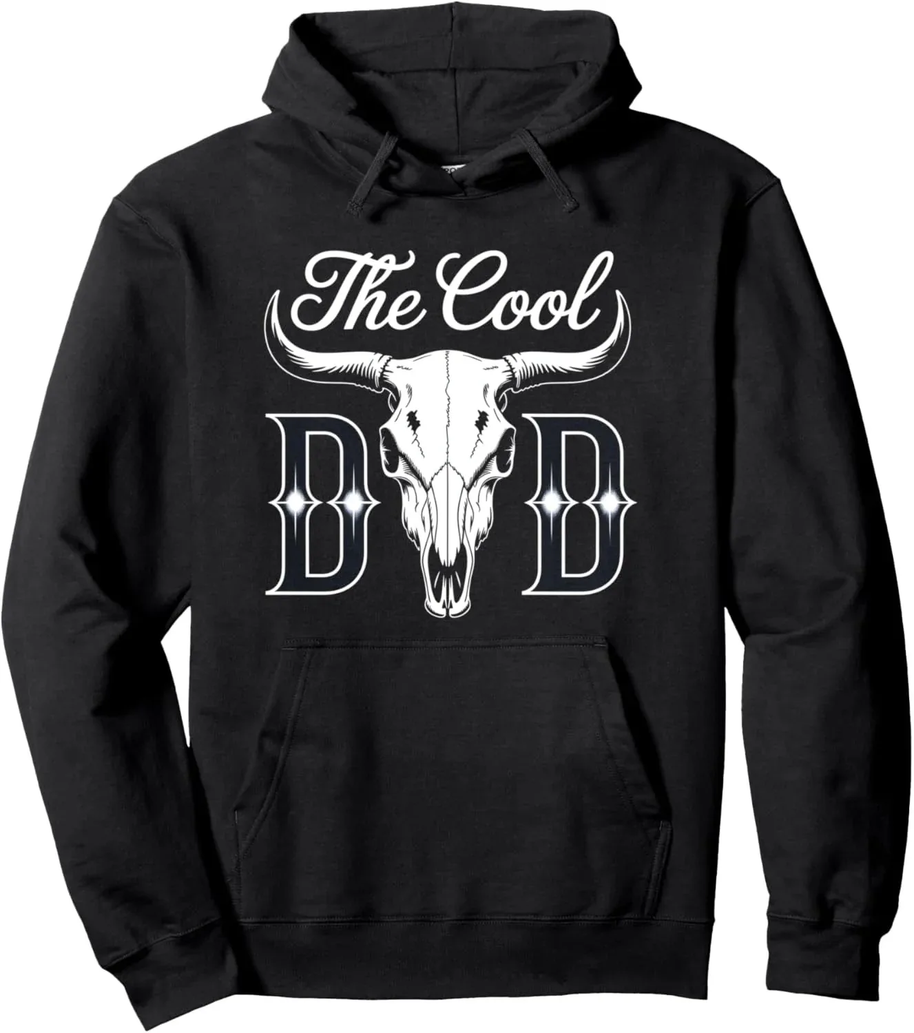 

Autumn and Winter Retro - Styled Cool Dad Bull Skull Cotton Hoodie, Charming Western - Quote Sweatshirt