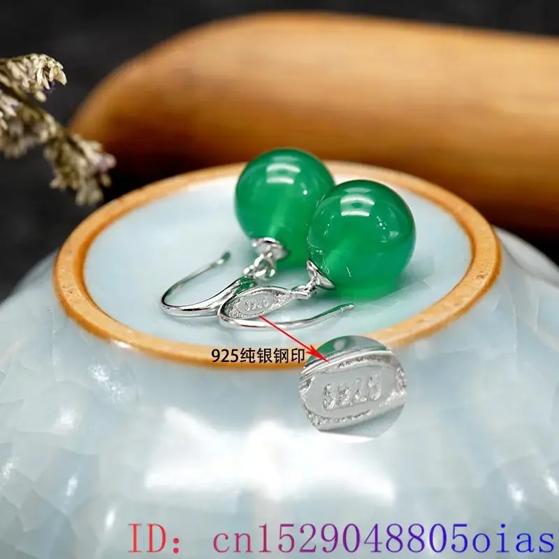 Orecchini di perle di giada reale verde 925 regalo in argento talismani Designer intagliato gioielli naturali donne moda pietre preziose regali pietra