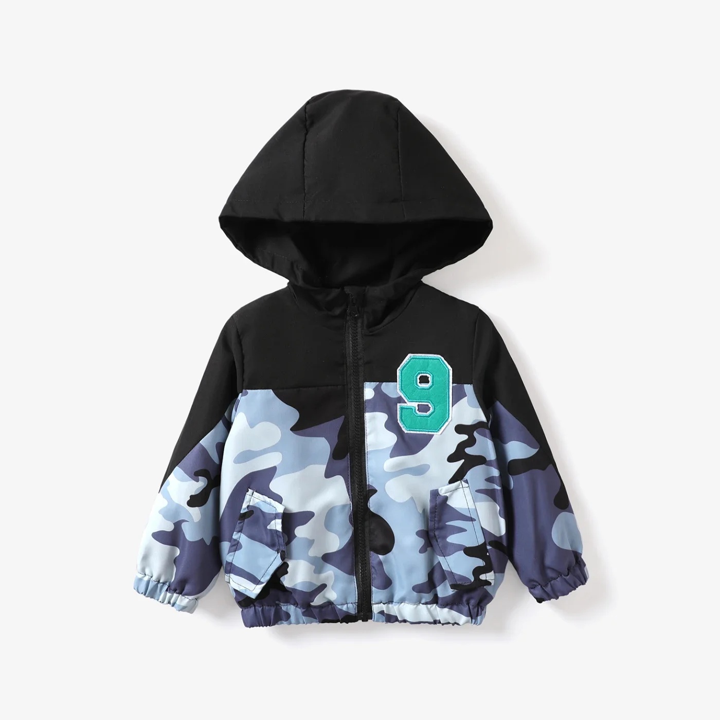 PatPat Toddler Boy Camouflage Digital Pattern Hooded Jacket Soft and Comfortable  Perfect for Outings and Daily Wear Basic Style