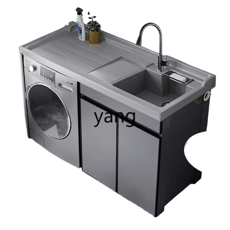 

CX Balcony Space Aluminum Washing Machine Cabinet Combination Hand Washbasin Integrated with Washboard