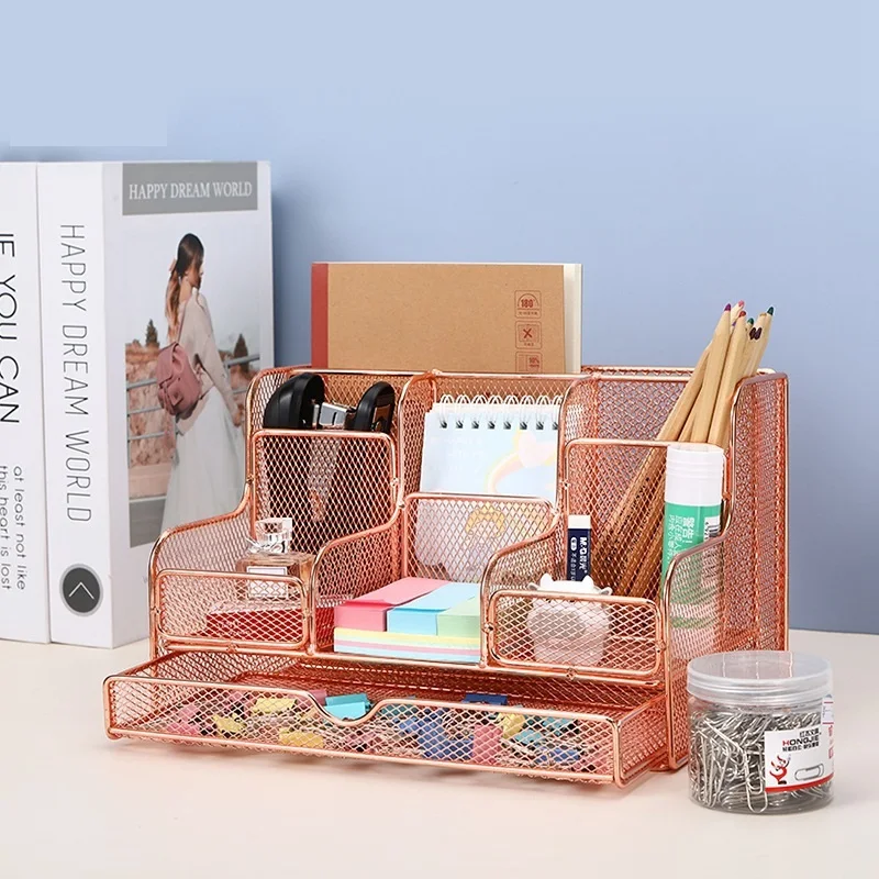 

Formwell Desk Organizers Multifunctional Desktop Accessories Mesh Organizers with 7 Compartments and 1 Drawer for home office