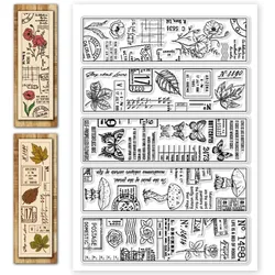 1pc Silicone Clear Stamps Vintage Bookmarks Plastic Stamp for DIY Scrapbooking Photo Album Decorative Cards Making Stamps