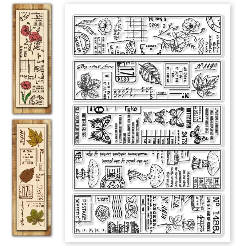 1pc Silicone Clear Stamps Vintage Bookmarks Plastic Stamp for DIY Scrapbooking Photo Album Decorative Cards Making Stamps