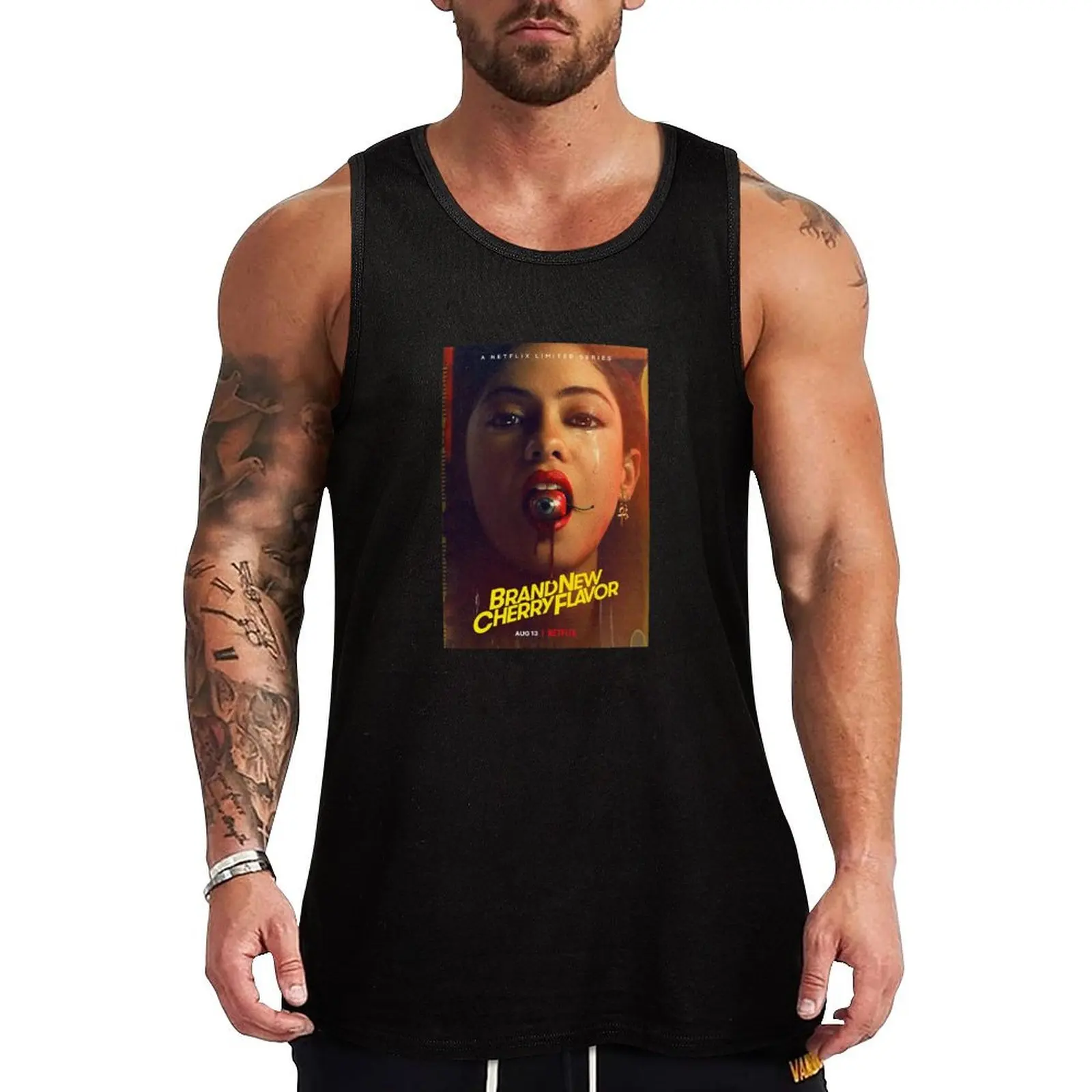 

Brand new cherry flavor 1 Tank Top Modern Print Tank Top Contemporary Graphic Shirt