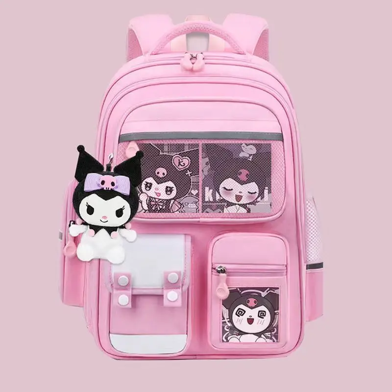 Sanrio Kuromi Cute Bags Y2k Girls Fashion Schoolbag Pupils Luxury Lightweight Backpacks Children Large Capacity Two Shoulder Bag