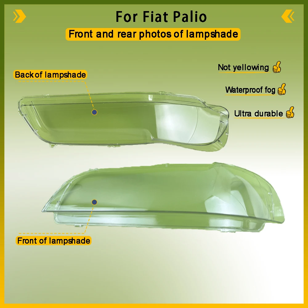For Fiat Palio Car Replacement Headlamp Caps Glass Headlight Cover Auto Transparent Lampshade Case Lamp Lens Shell
