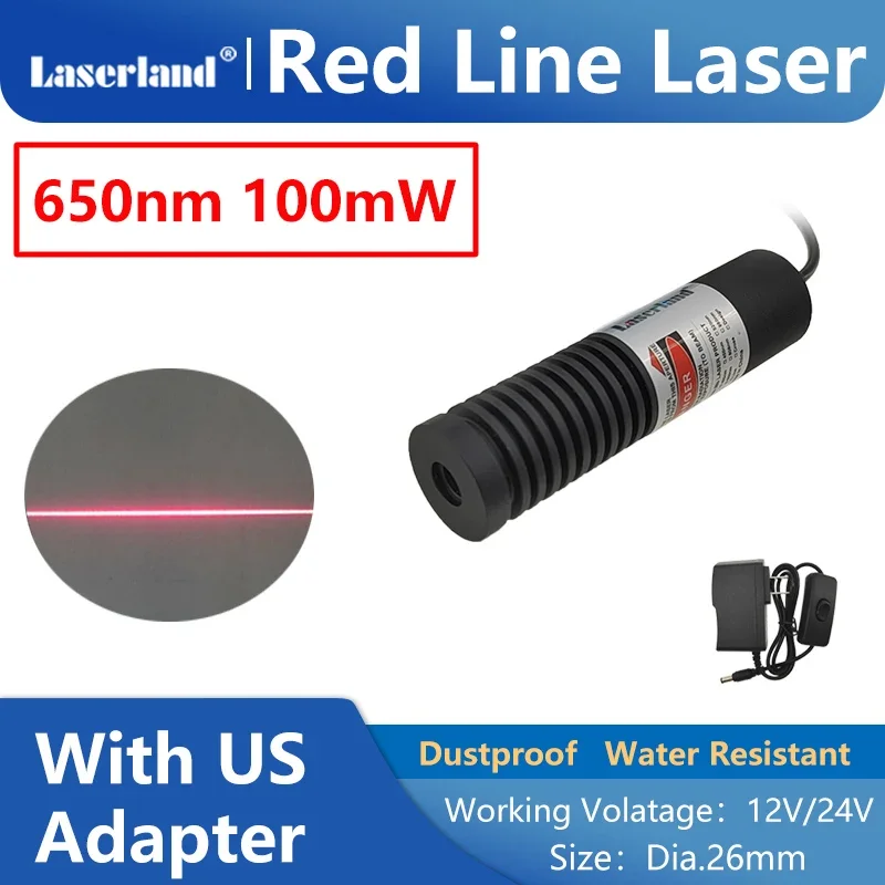 Imagem -03 - Focalizável Resistente à Água à Prova de Poeira Módulo de Linha Laser Vermelho Alinhamento de Serragem Marcenaria 26 mm 650nm