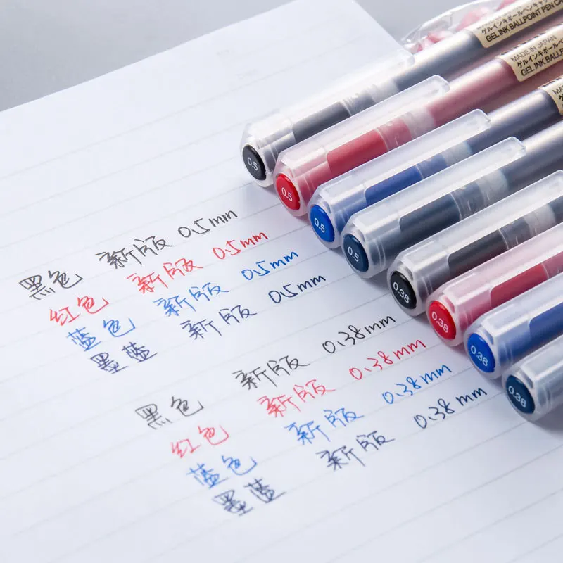 1/3/6Pcs/Set Kawaii MUJIs Gel Pen Black/Red/Blue  0.5mm Ink Japan Color Pen Office School Ballpoint Pen Japanese Stationery