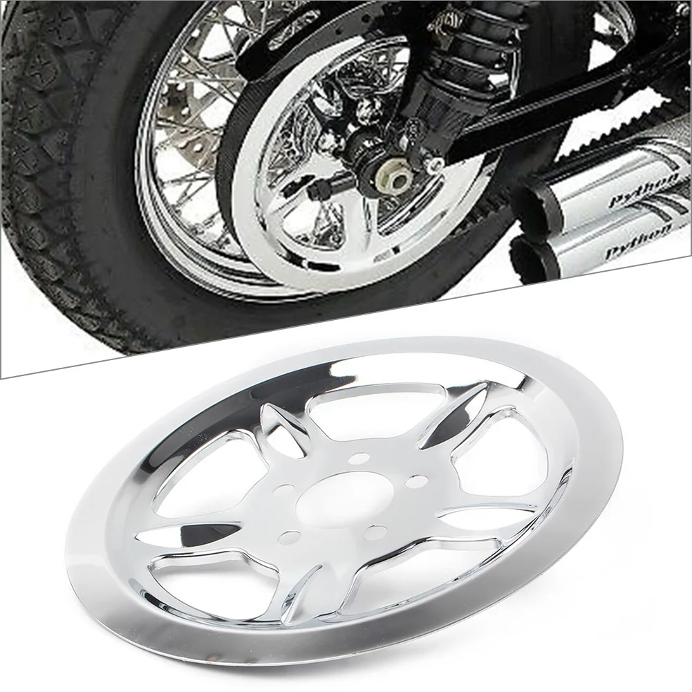 

Motorcycle Aluminum Rear Pulley Cover #1201-0520 For Harley Sportster XL883 XL1200 Replacement Chrome/Black