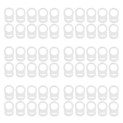 60 Pcs Button Silicone Ring Mam Pacifier Holder Mannequin Clip Adapter Transparent