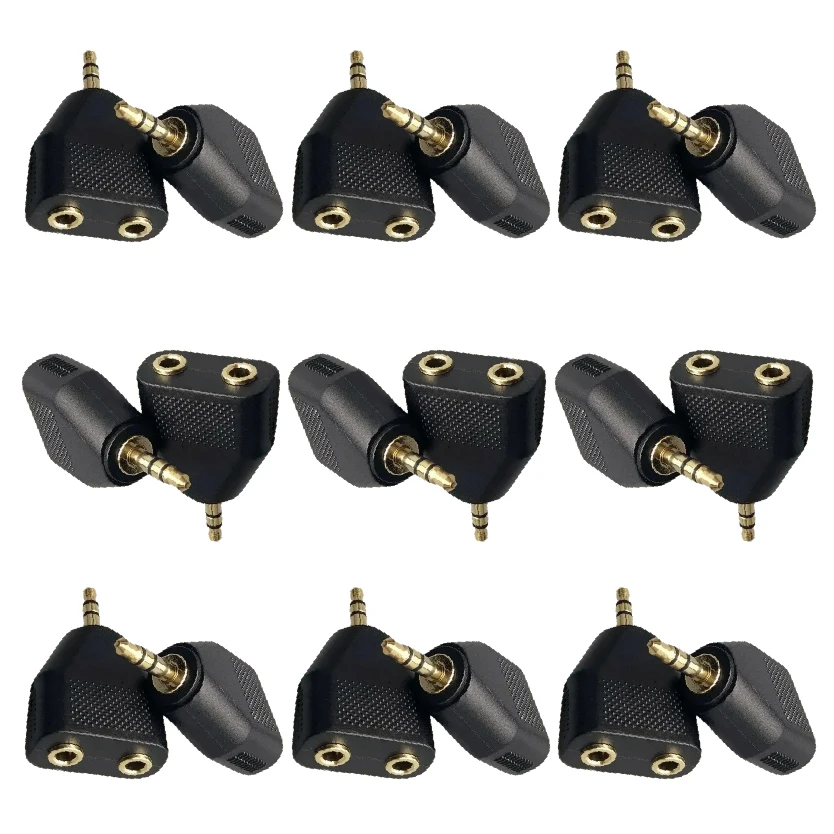 Headphone Microphone 1 Male To 2 Female Stereo Adapter Convertor 3.5MM Audio Y-Splitter Cable