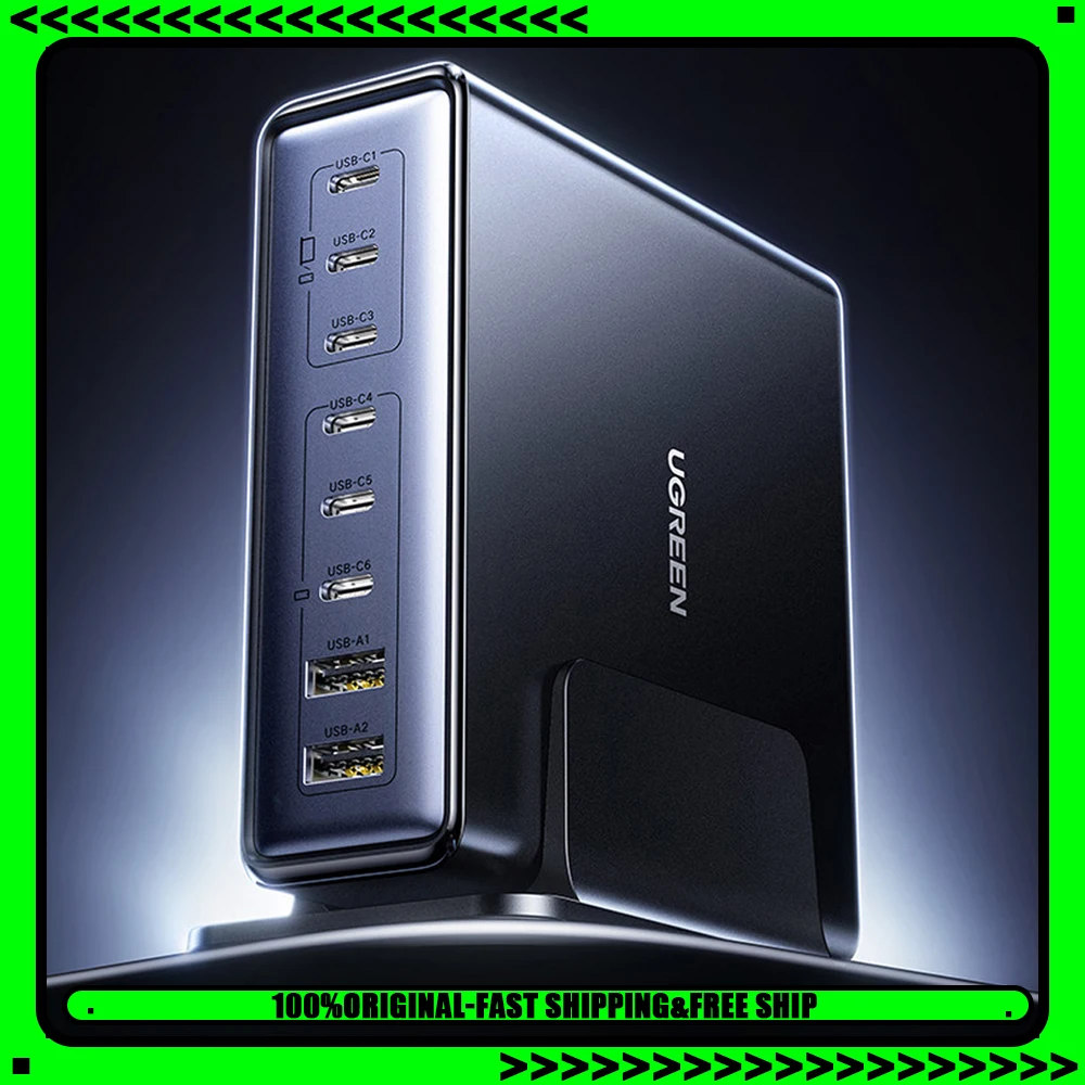 

UGREEN 200W GaN Charger 8 in 1 Desktop Laptop Fast Charging Stand For Phone Tablets Smart Watch Desktop Charging Station