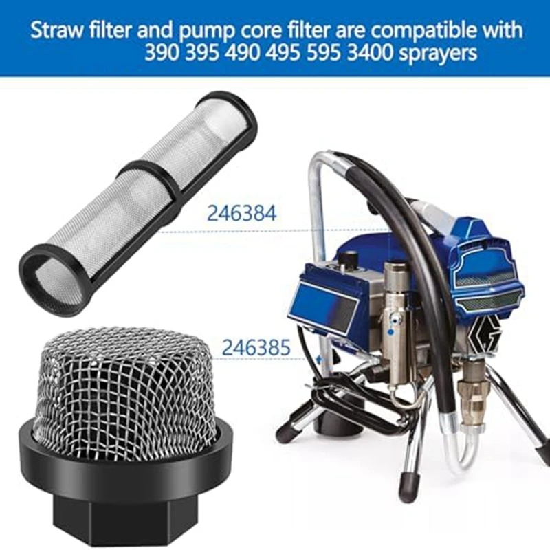 Airless Spray Filter Kit,Compatible With 390 395 490,60 Premium Airless Spray Toolfilter Screen For Airless Sprayers