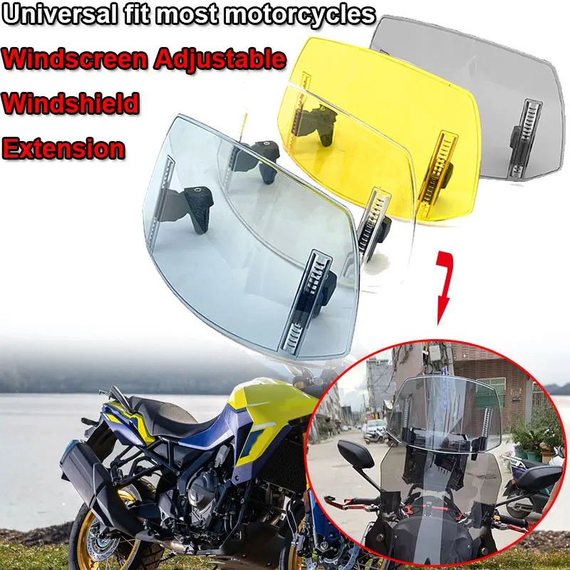 Passend für SUZUKI DL650 DL1050 800DE DL250 DL1000 DL1050XT Universeller Motorrad-Windschutzscheiben-Deflektor, verstellbare, erhöhte Windschutzscheibe