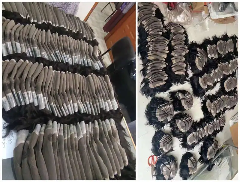 نظام استبدال الشعر البشري ذو اللون الطبيعي الرخيص، قطع الشعر المستعار للبشرة الرقيقة، الشركة المصنعة للشعر المستعار الهندي للرجال