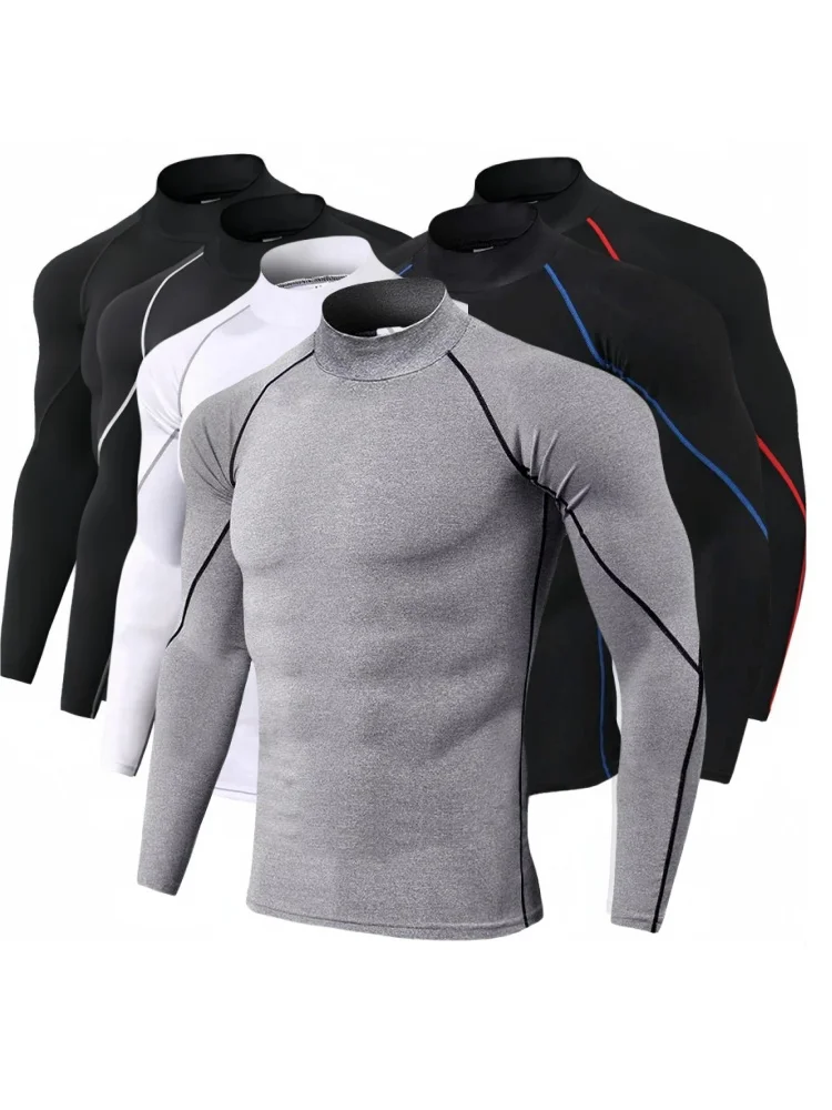 Men's Motorcycle Training Clothing Sportswear For Men Gym Long Sleeve Exercise Clothes Muscle Fit Compression Motorcycle T-Shirt