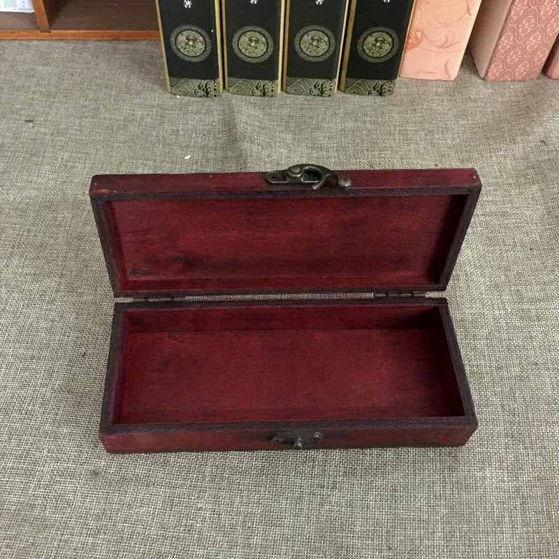 1Pc Retro Antique Pen Box Desktop Storage Organizer for Jewelry Office Supplies Sundries Small Decor Items Home Desk Decoration