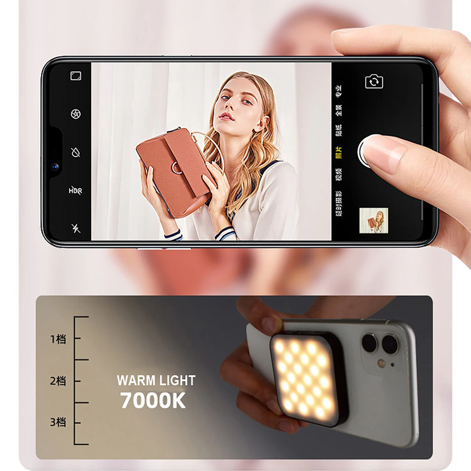 GAE-BL1 مرفق مغناطيسي للتصوير الفوتوغرافي للهاتف المحمول، والبث المباشر للكمبيوتر، وتسجيل الفيديو، ونحيف السيلفي، وإضاءة ملء LED جديدة