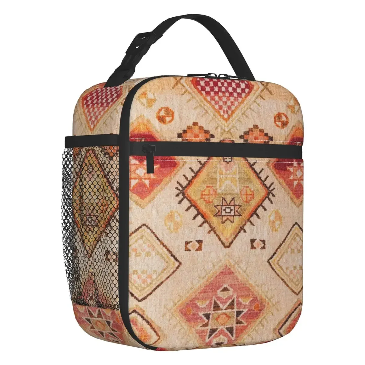 

Berber Desert Moroccan Style Insulated Lunch Bag for School Office Bohemian Diamond Leakproof Cooler Thermal Lunch Box Kids