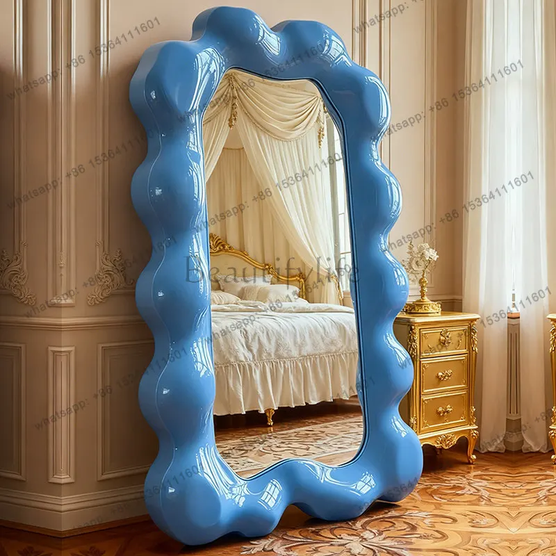 YJ American irregular floor mirror design sense full body mirror special-shaped clothing store creative high-end art