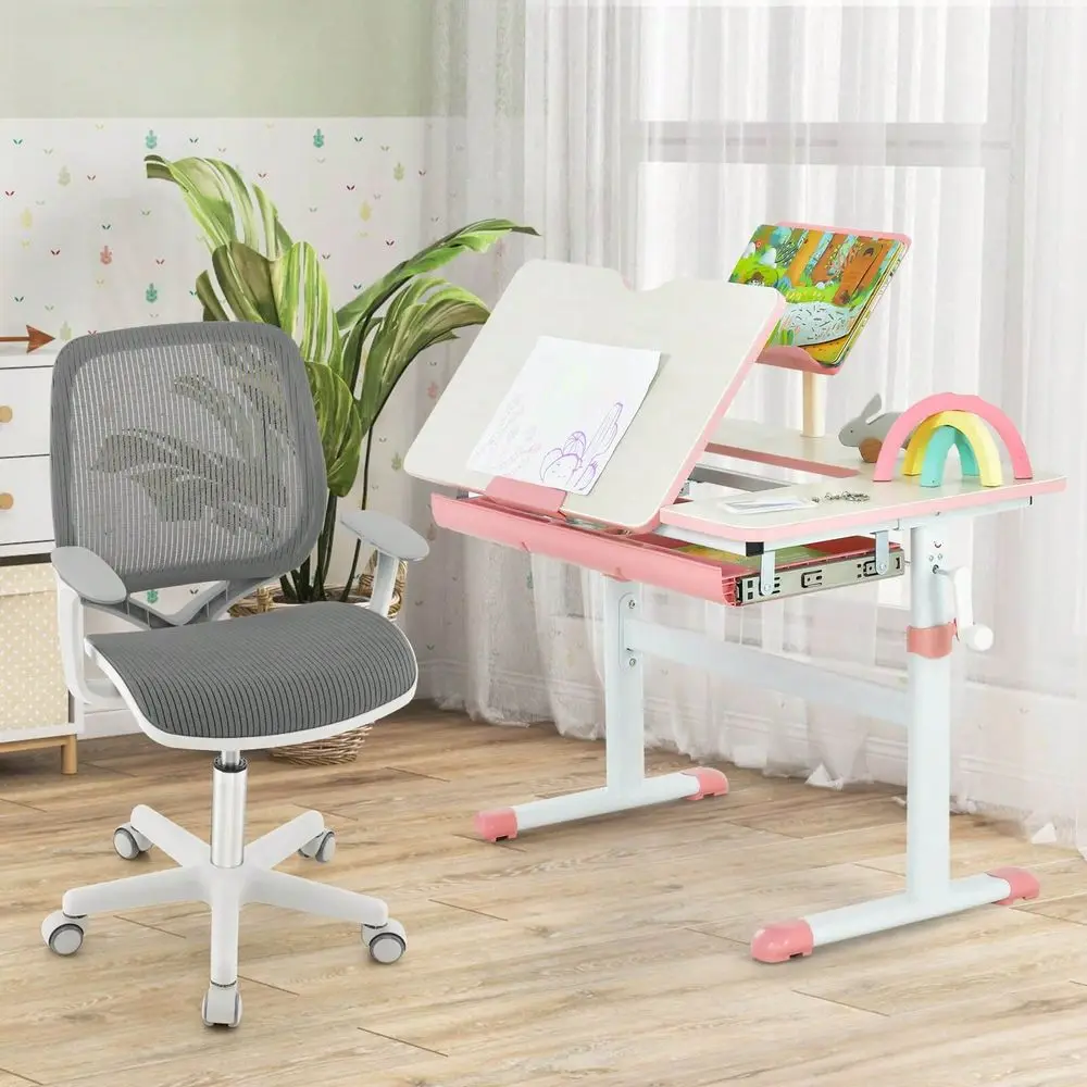 

Kids' Tables And Chairs Escritorio Para NiñosKids Desk Armchair Swivel Mesh Children Computer Chair With Adjustable Height Gray