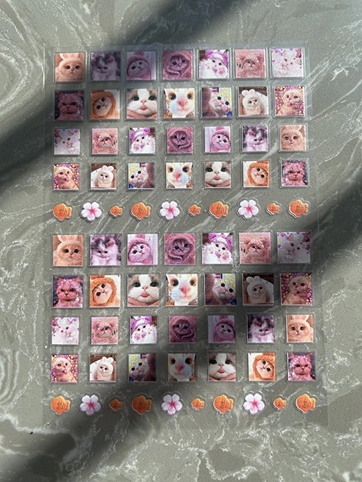 1 Stück Kawaii Kuchen Rosa Stil Leopardenmuster Party-Aufkleber Nagelkunst DIY Kopfhörer-Abdeckung Notizbuch Wasserflasche Wasserdichter Aufkleber