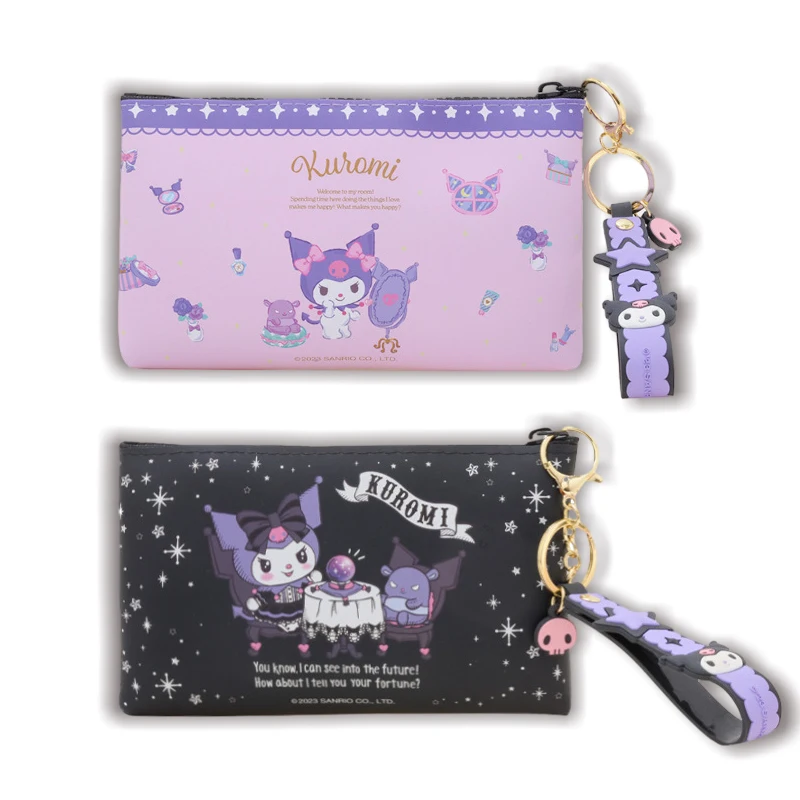 

Sanrio Kuromi Storage Bags Cartoon Anime Kawaii Portable Travel Cosmetics Bag Zipper Coin Purse Girls Pencil Case Birthday Gifts