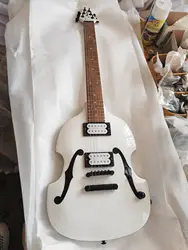 Custom Shop 22 Frets F Hole White Semi Hollow Body Electric Guitar White Humbucker Pickups Rosewood Fretboard Black Hardware