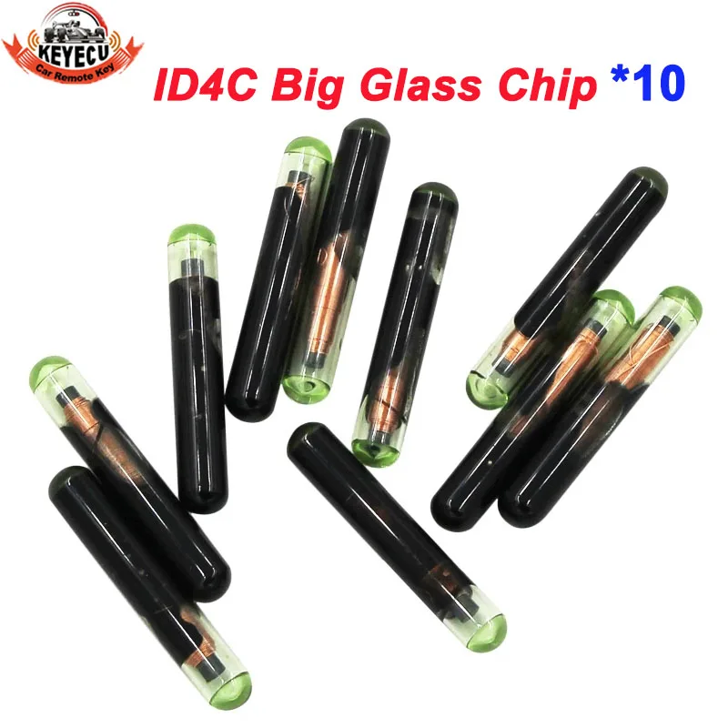 

KEYECU 10 Pieces/Lot ID4C Big Glass Chip ( After Market ) ID 4C Car Key Chip For Ford For Toyota For Mazda Big Size