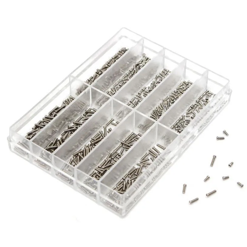 500pcs 10 Size Stainless Steel Watch Back Cover Case Screws Watch Repair Tool Small Cross Screws For Watchmaker