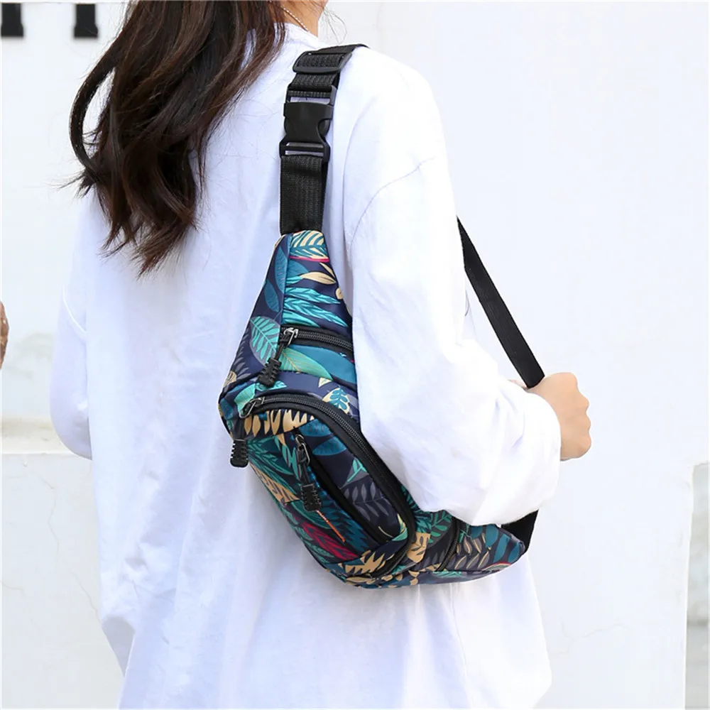 Printed Waist Bag Women Fanny Pack Large Capacity Belt Bag Crossbody Bag Mobile Phone Bag Pouch Women Men Wallet Coin Purse