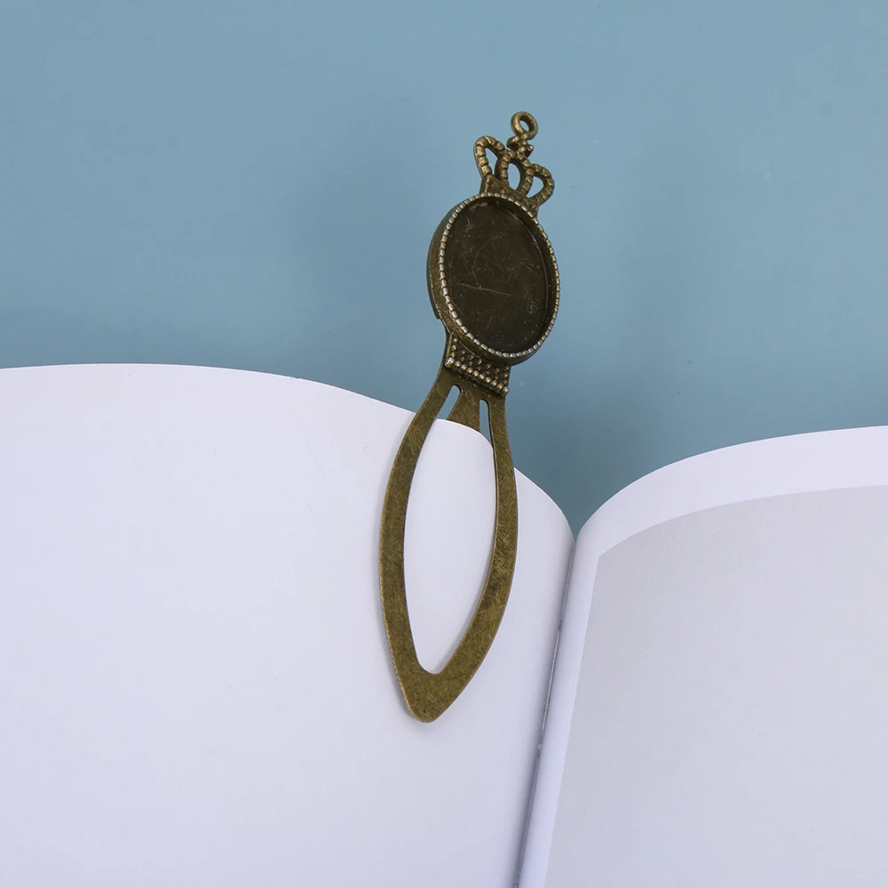 1/5PCS Gift For Friend Oval Style Antique Bronze Color Iron Metal Bookmark Cabochon Base Cameo Setting Vintage Cabochon Settings