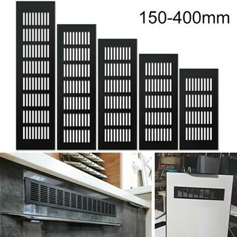 ตะแกรงช่องแอร์ระบายอากาศขนาด150-400มม. 150มม.-400มม. อุปกรณ์เสริม1ชิ้นอะลูมินัมอัลลอยท่อสีดำ